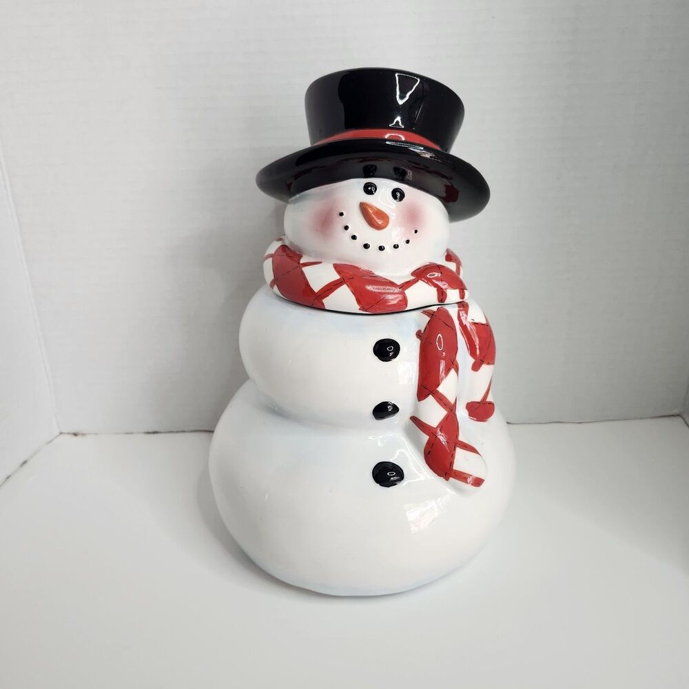 Vintage Atico Frosty The Snowman Cookie Jar Ceramic 11" Christmas Decoration